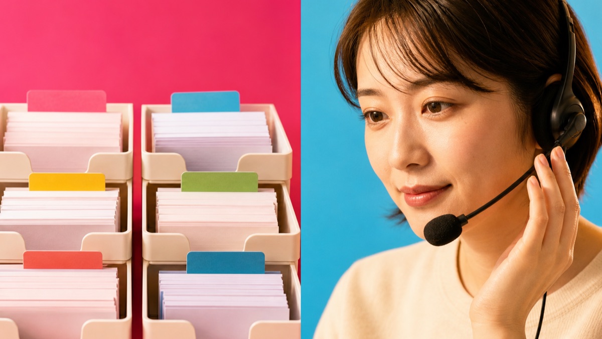 問い合わせの分類と人による顧客対応を組み合わせるイメージ
