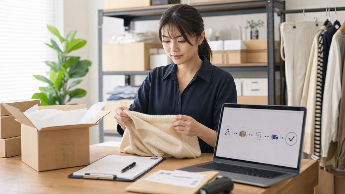 返品・交換対応のCS業務をAI社員が支援するイメージ
